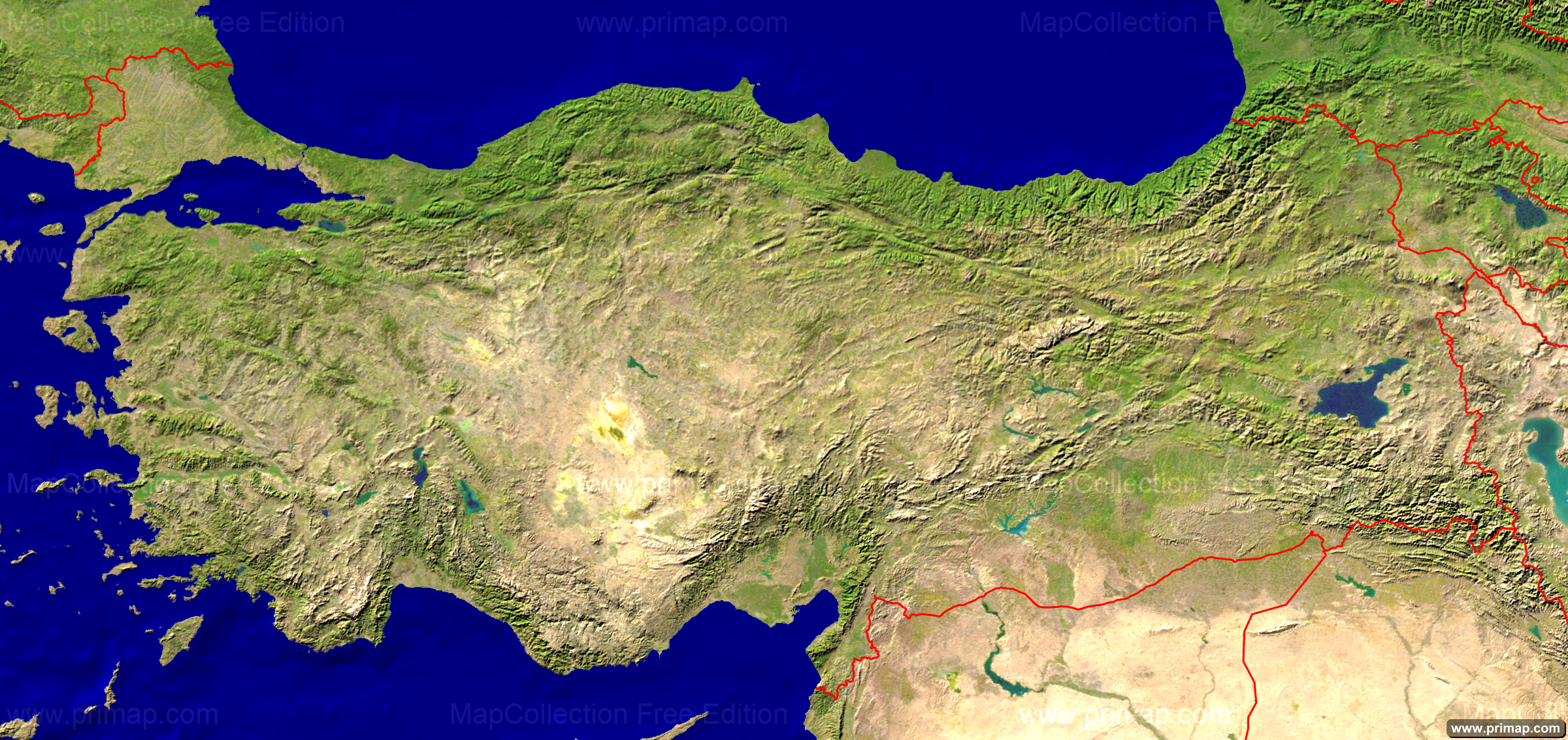 Satellite Map Of Turkey primap National maps